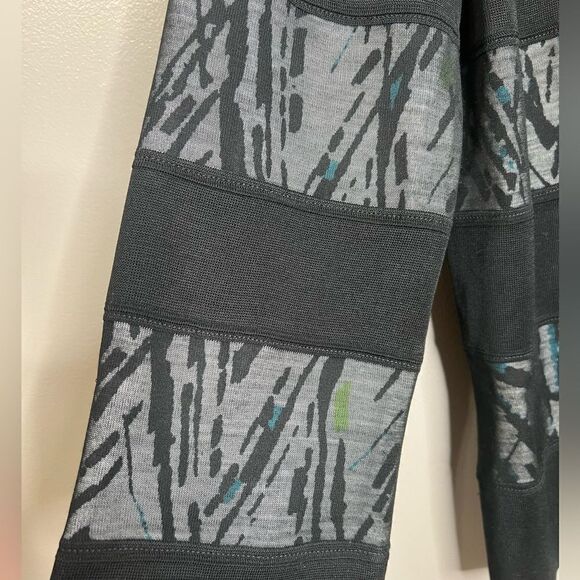 Blazer Ming Wang black mesh panel geometric knit medium artsy office career fall - Picture 6 of 6